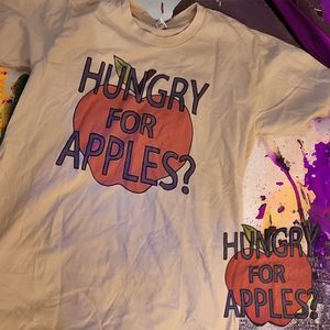 "Hungry for apples?", T-Shirt, Medium, Yellow, American Apparel, Rick And Morty
